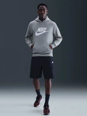 Nike Sportswear Club Men's Fleece Pullover Hoodie (Grey Heather) Size Medium